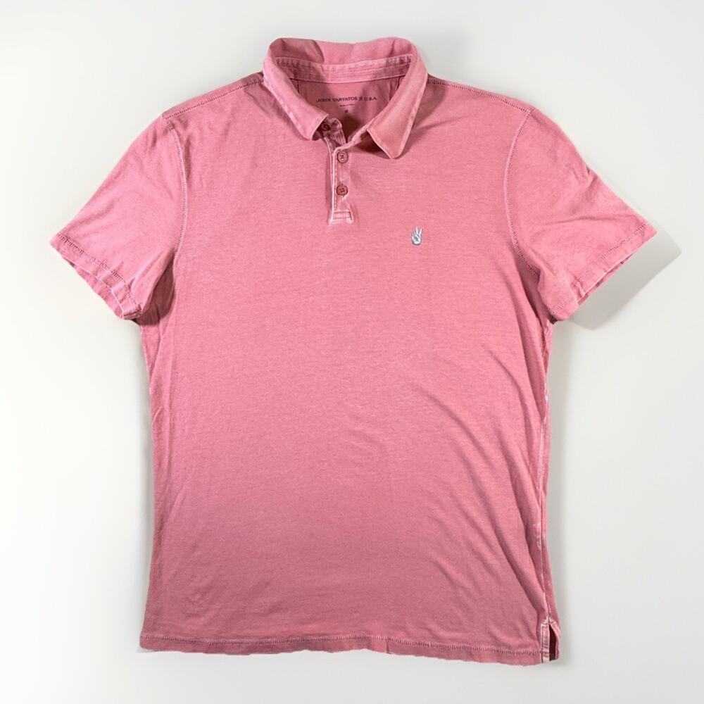 John Varvatos Men’s Salmon Short Sleeve Polo Shirt Size M